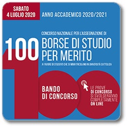 Locandina Bando di concorso 100 borse di studio per merito 2020/2021